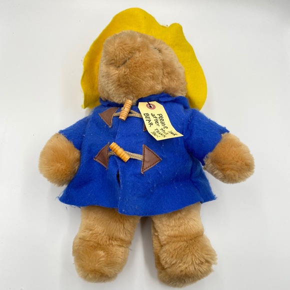 Vintage Paddington Bear 16" Plush Sears Kids Gifts Yellow‎ Hat Blue Coat Stuffed - Picture 4 of 9
